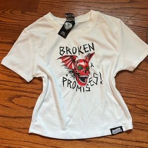 White and red. Zumiez broken promises. Small.